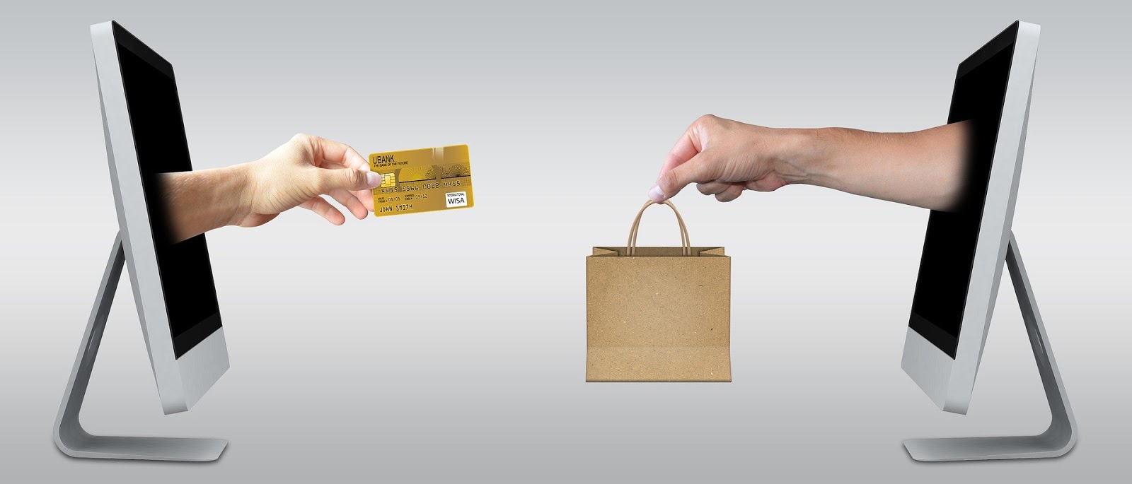 Online sales and credit card payment illustration for sales strategy revamp.